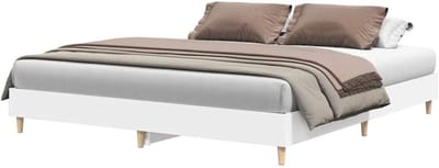 Bedframe - Tweepersoonsbed Paneelbed - Goede Nachtrust - Laag bij de grond - 180 x 200 cm - Wit
