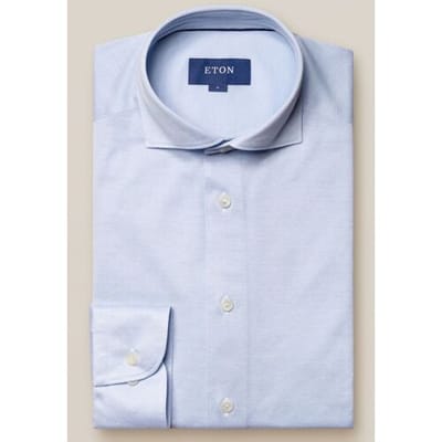 Eton Overhemd Oxford Piqué Licht Blauw / male