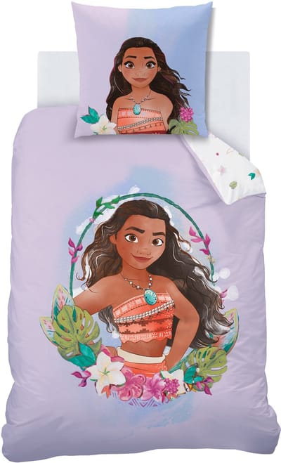 Disney Vaiana Dekbedovertrek, Island - Eenpersoons - 140 x 200 + 63 x 63 cm - Katoen
