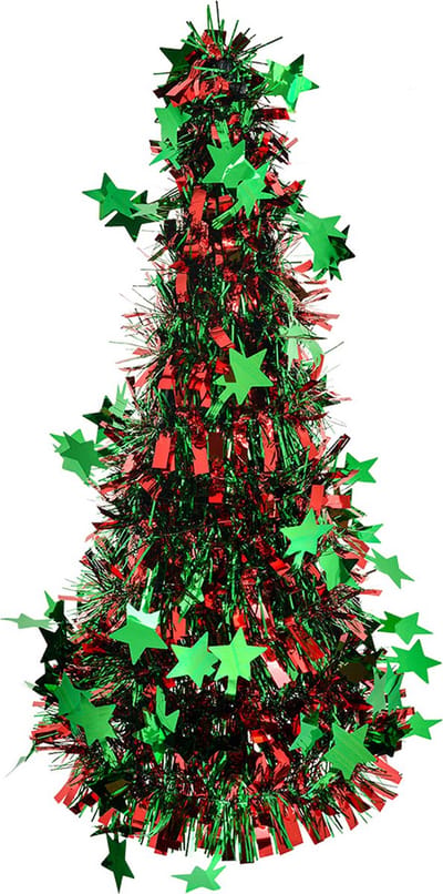 Clayre & Eef Kerstdecoratie Kerstboom Ø 17x38 cm Rood Kunststof