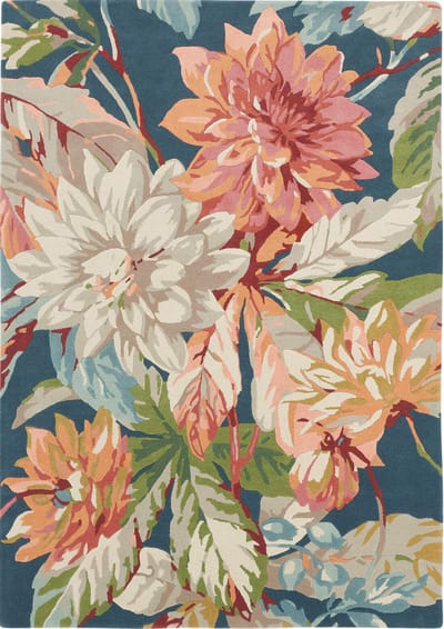 Sanderson Dahlia & Rosehip Teal 050608 - 140 x 200 cm