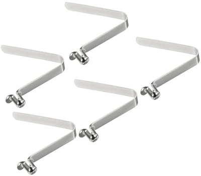 5-delige set positioneringspinnen met borgpen - veerknoppen - buisborgpennen - veerklemmen - telescopische bevestigingsgespen - tentstokaccessoires - zilver - verenstaal