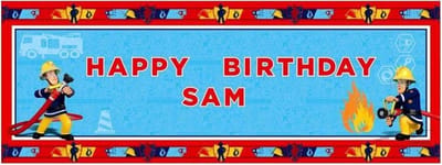 Brandweerman Sam Persoonlijke Verjaardagsbanner 120 X 45 Cm Rd/bl