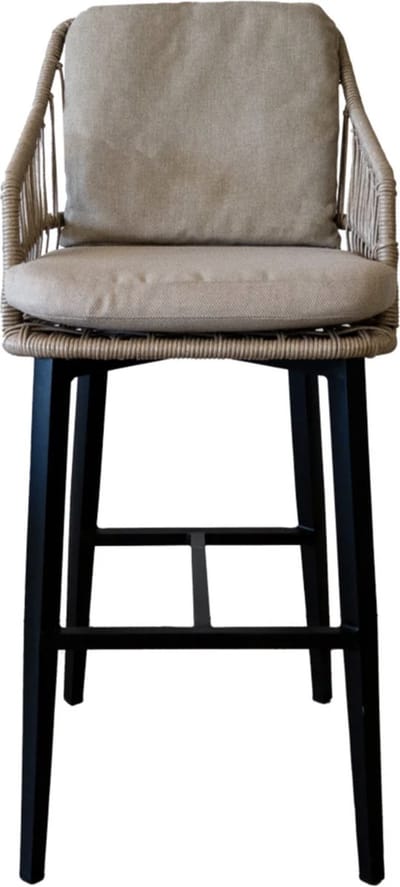 5-delige barset | 4 Isabel barstoelen Sand | Cyprus bartafel 150x75cm Grey