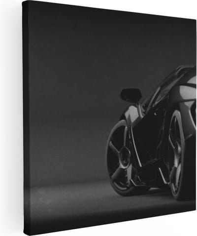 Artaza Canvas Schilderij Sportauto - 30x30 cm - Klein - Muurdecoratie Auto - Wanddecoratie Mancave - Schilderijen Op Canvas Industrieel