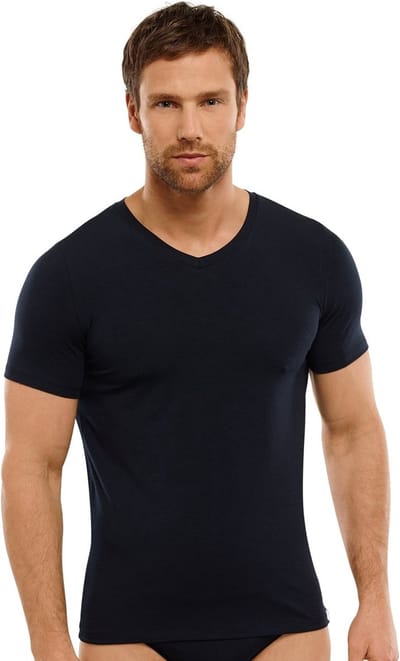 SCHIESSER Long Life Soft T-shirt (1-pack) - heren shirt korte mouwen blauwzwart