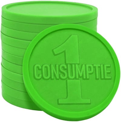 CombiCraft consumptiemunt met opdruk 1-consumptie 1000 stuks - Groen