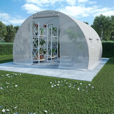 Broeikas Tuin - Plantenhuis Kweek - Planten Kweken - Verstevigd PE Net - 300x300x200 cm - Wit