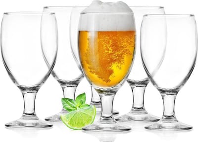 Glasmark Bierglazen - 6x - op voet - 500 ml - glas - speciaal bier