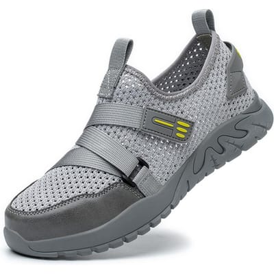 Chaussures de sécurité d'été respirantes Chaussures de travail de sécurité anti-perforation Baskets de travail de sécurité à embout en plastique Chaussures de sécurité isolées 6 kV pour électricien 37 gray