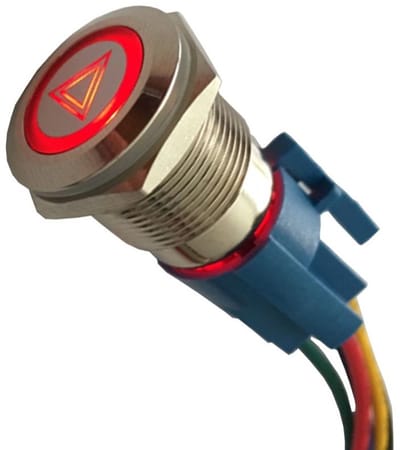 Allecto - 12V Tuimelschakelaar - Drukschakelaar voor Auto - Rood Licht - Wipschakelaar - Geschikt voor Vrachtwagen en Boot