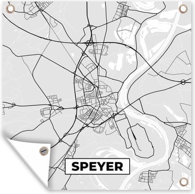 Tuin poster Speyer - Stadskaart - Plattegrond - Duitsland - Kaart - 200x200 cm - Tuindoek