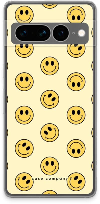 Case Company® - Hoesje geschikt voor Google Pixel 7 Pro hoesje - Smiley N°2 - Soft Cover Telefoonhoesje - Bescherming aan alle Kanten en Schermrand