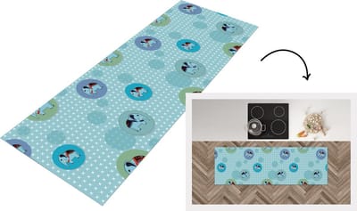 Keukenloper - Loper keuken - Olifant - Stippen - Design - 150x50 cm - Keukenloper vinyl