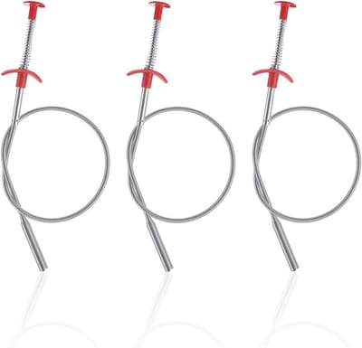 Grijpgereedschap - Pijpontstopper Afvoergrijper - Verstoppingen Verwijderen - Flexibele Roestvrij Staal - 60 cm - Wit