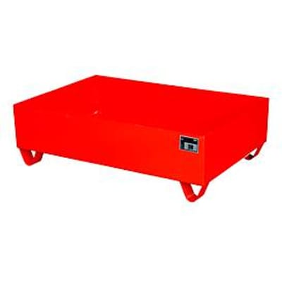 Stalen lekbak zonder rooster, 1200 x 800 mm, rood RAL 3000