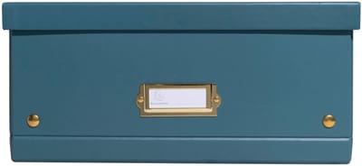 Exacompta 5x Opbergdoos in karton 33x50x16cm Neo Deco, vlak geleverd - Eendenblauw - 62453E