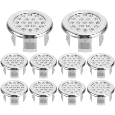 Ronde overloopafdekking voor wasbak, holle overloopring voor wastafel, badafvoerdop, afdekkappen voor de keuken, badkameraccessoires 12PCS