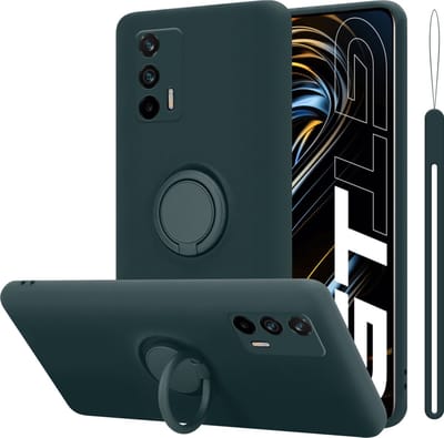 Cadorabo Hoesje geschikt voor Realme GT / GT Neo 2T / Q3 PRO in LIQUID GROEN - Beschermhoes van flexibel TPU silicone Case Cover met ring