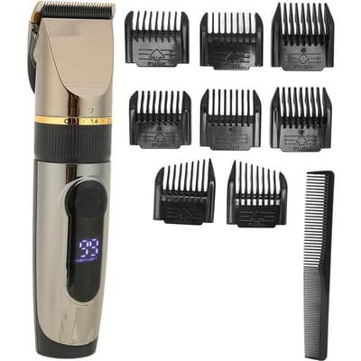 Tondeuse à cheveux USB LCD Étanche Batterie au lithium 2200mAh Tondeuse à cheveux avec 8 peignes guides gray