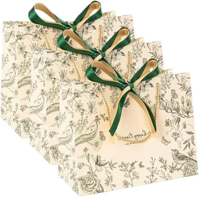 Cadeauzakjes - Feestelijke Verpakkingen - Cadeaus Inpakken - Robuust Papier - 18x16x10cm - Donkergroen