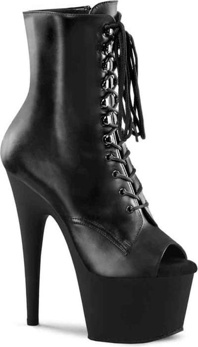 Pleaser - ADORE-1021 Plateau Laarzen, Paaldans schoenen - US 5 - 35 Shoes - Zwart
