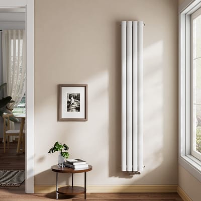 EMKE Design Radiator - Ovale Buizen - 160x24 cm - Dubbel - Glanzend Wit - 623 W - Verwarming Alle Ruimtes