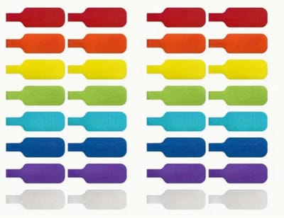 QTTVBTNA - Kabellabels Klittenband - Herbruikbare Kabeltags - Geschikt voor het markeren en ordenen van kabels - 8 kleuren - 32 Stuks