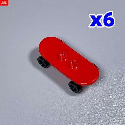 6 stuks MOC Blokken Speler Skateboard met Wielen Park Straatscène Bouwstenen 88422 42511 Kinderspeelgoed Cadeaus