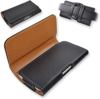 Riem Holster Hoes – Horizontale PU Leren Heuptas met Magnetische Sluiting – Telefoonhouder – Riemclip & Veiligheidslus – Geschikt voor: iPhone 17 Pro Max