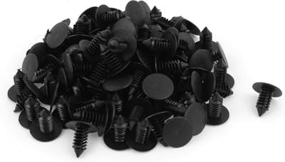 100 Stuks Zwarte Kunststof Klinknagels voor Auto's - 8 mm Gat Bevestigingsclips