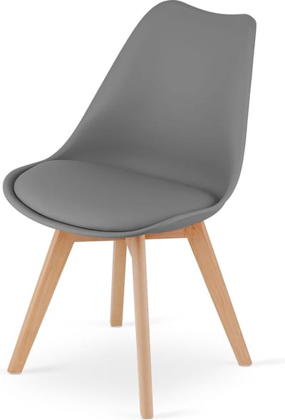 Mark - eetkamerstoel - 49x48x82cm - eco leer - beuken poten - grafiet