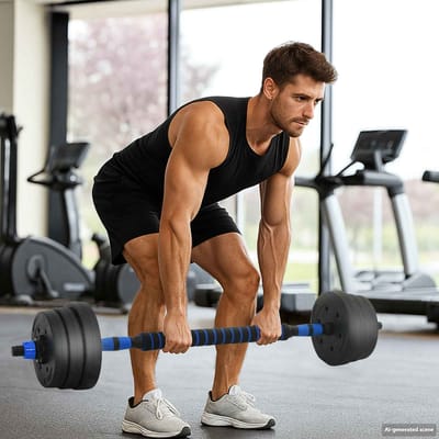 vidaXL - 2-in-1 - Dumbbell - Barbell - Set - 20 - kg - Zwart - en - Blauw