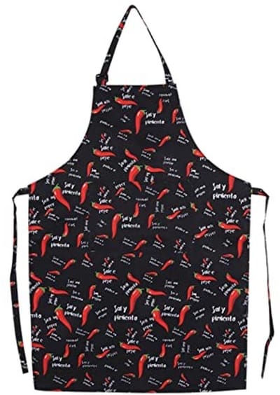 Dailygoods- Keukenschort Verstelbaar Waterdicht - Polyester - Comfortabel - Met Zakken - Geschikt voor Mannen/Vrouwen - Chili Patroon - Schort