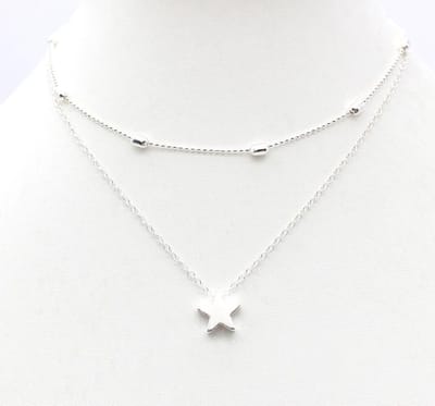 Jumalu ketting choker ster - zilverkleurig