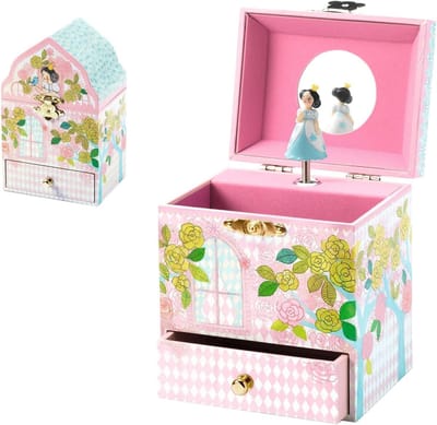 Muziekdoos Prinses - Draaiende Doos - Kinderkamer Decoratie - Speelt Magische Fluit - Hout Metaal - Gemengd