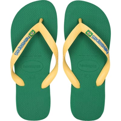 Havaianas Brasil Logo Slippers en Sandalen Dames - Groen - Maat 43/33 - Plastic