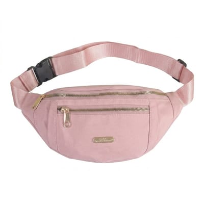 Roze heuptas dames en heren minimalistische heuptas verstelbare band met gesp meerdere rits vakken compact crossbody heuptasje met voorvak en goudkleurige ritsen voor dagelijks gebruik reizen en casual outfits