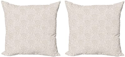 ABAKUHAUS – Kussenhoes 45x45 cm – Set van 2 – Dubbelzijdig bedrukt – Microvezel Tan