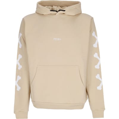 Cross Bones Lichtgewicht herenhoodie beige/wit