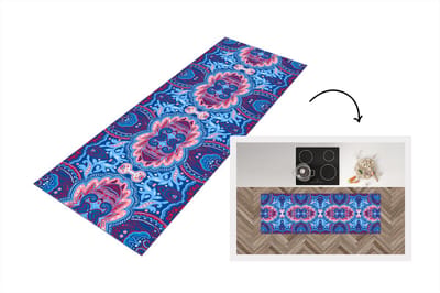 Keukenloper - Loper keuken - Patronen - Bloem - Natuur - 150x50 cm - Keukenloper vinyl