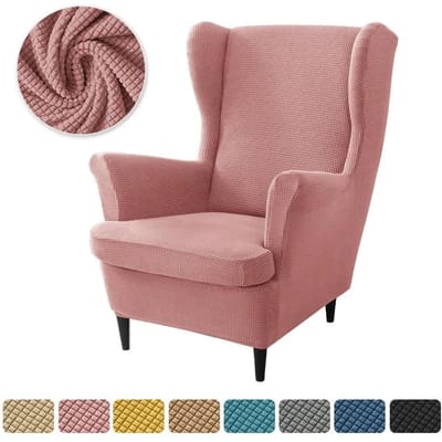 Polarfleece Wing Chair Hoes Hoge Rug Stretch Bankhoezen Fauteuilhoezen Antislip Bankovertrekken met Zitkussenhoes