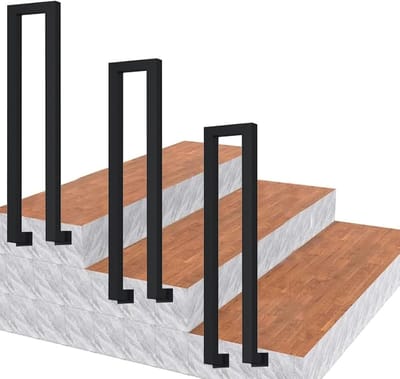 Trapleuning Metaal - Buiten Leuning - Veiligheid Trappen - U-vormige Montage - 35cm Lengte