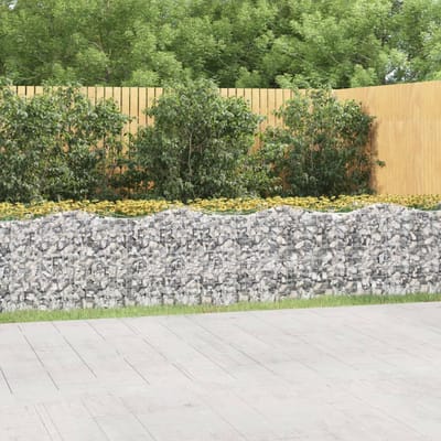 vidaXL - Schanskorf - gewelfd - verhoogd - 600x100x100 - cm - gegalvaniseerd - ijzer