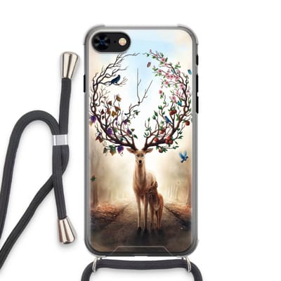 Case Company® - Hoesje met koord geschikt voor iPhone 8 hoesje met Koord - Seasons Change - Telefoonhoesje met Zwart Koord - Bescherming aan alle Kanten en Over de Schermrand