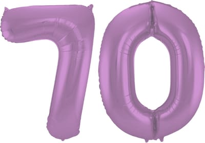Folieballon 70 jaar metallic paars 86cm