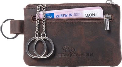 Sleuteletui - Sleutelhoesje - Leer - Sleuteletui dames - Sleuteletui heren - Sleutelhanger - Sleutelhanger vrouw - Sleutelhanger mannen - Cadeau voor vrouw - Cadeau man - Cadeau voor man verjaardag - Cadeau vrouw - Kado - Sleuteletui met rits
