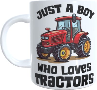 Koffie beker - thee mok - just a boy who loves tractors - boer - boerderij