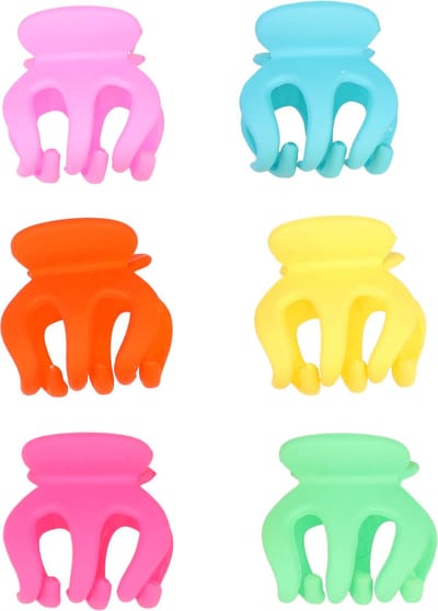 Haarsoires Haarspeld Haarklemmen 2cm – Klein Spinvorm – Felle Kleuren – Set van 6 - Haarclip Klem - Hair Claw - voor Opsteken Haar - Hair Clip - Decoratieve Haaraccessoire
