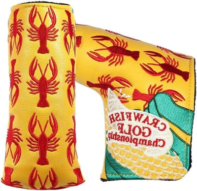 SHABIER Golf Blade Putter Cover Headcover Blade Club Protector PU Leather Magnetic Closure (Yellow Lobster)